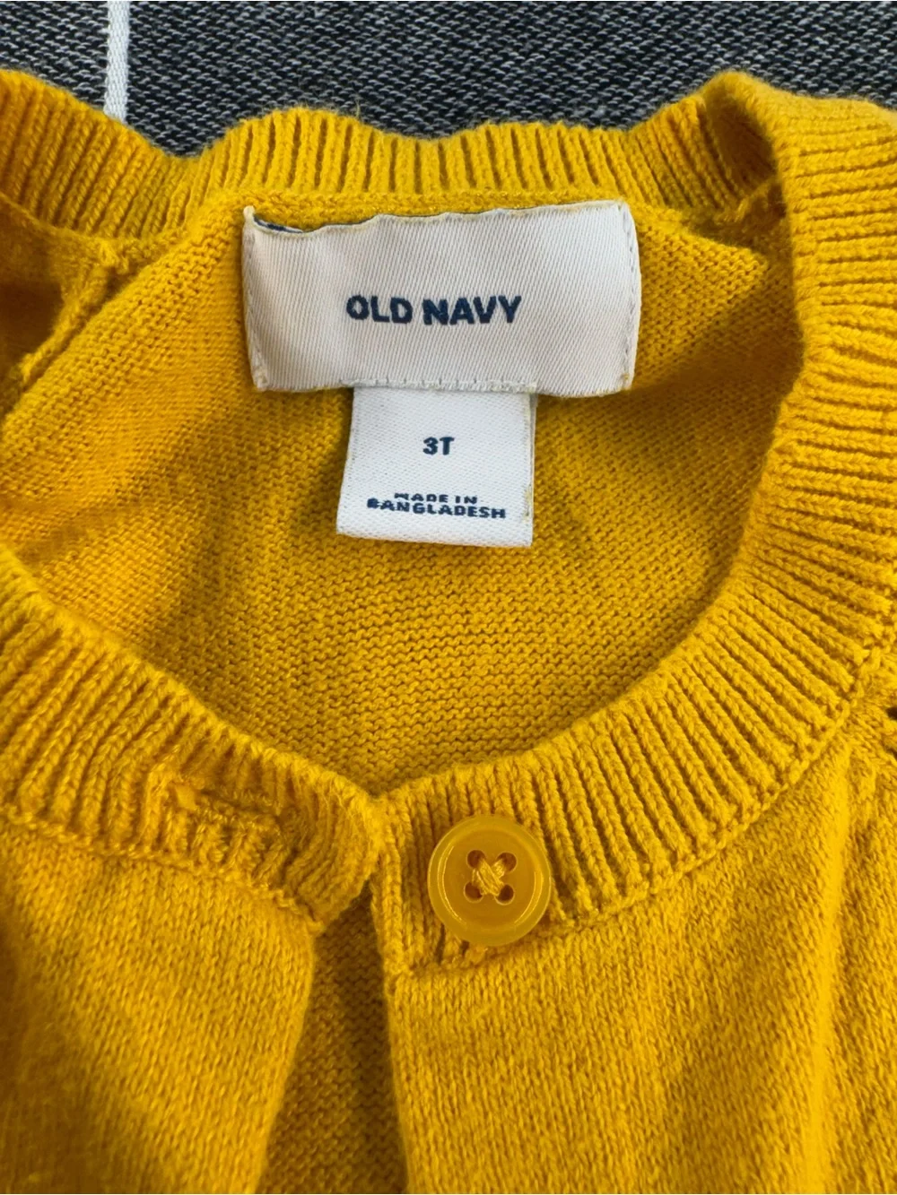 Kids Old Navy Yellow Button-Front Knit Cardigan